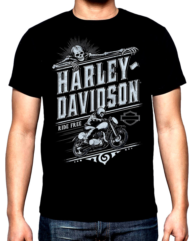 T-SHIRTS Harley Davidson, ride free, men's  t-shirt, 100% cotton, S to 5XL